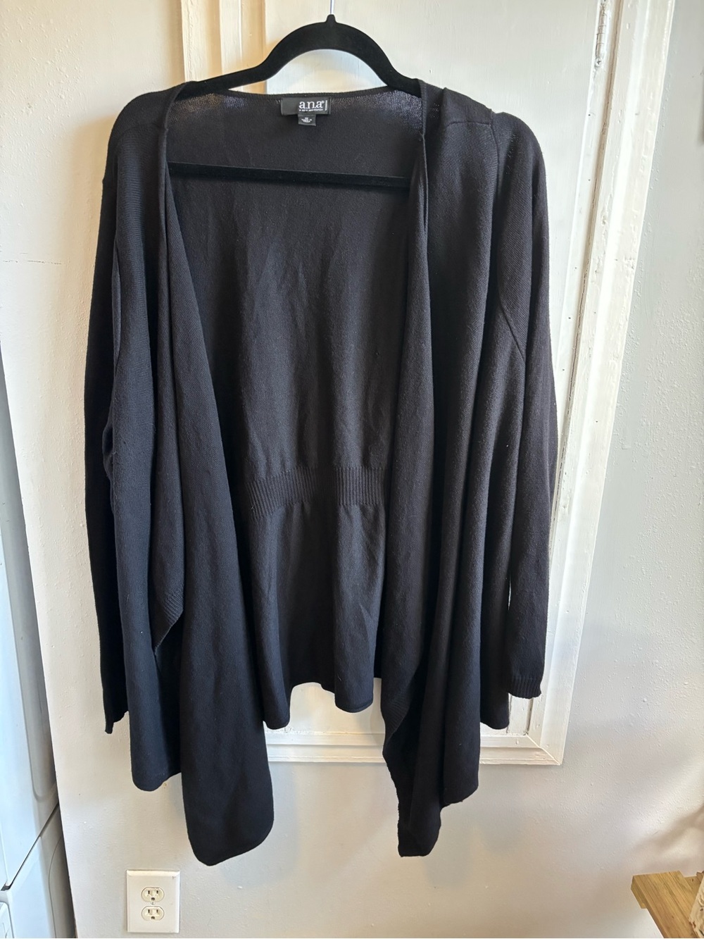a.n.a Black Open-Front Lightweight Cardigan